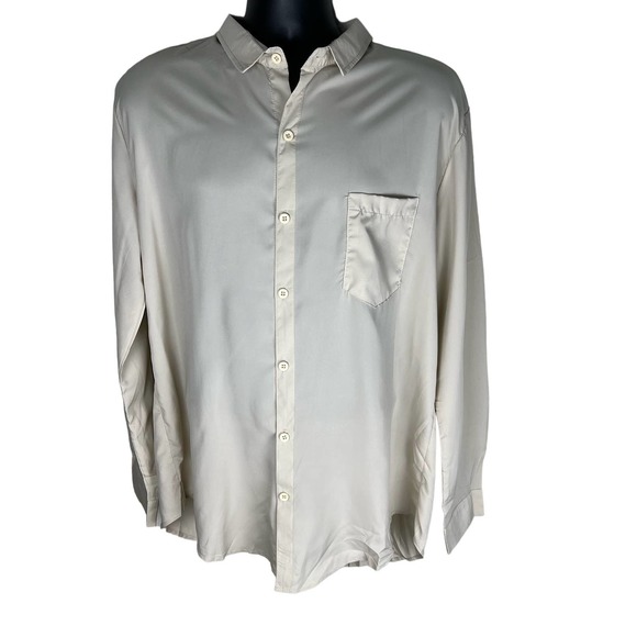 New Turndown Collar Men Dress Shirt Loose Style Button Down for Business Work - Picture 1 of 7